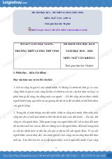 Giải đề thi kì 2 Ngữ văn lớp 11 năm 2019 - 2020 trường THPT Lương Thế Vinh